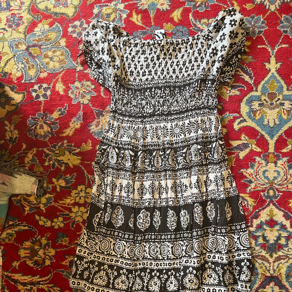 Studio Joy Adorable Indian print sun dress or blouse One size Fits all NWT